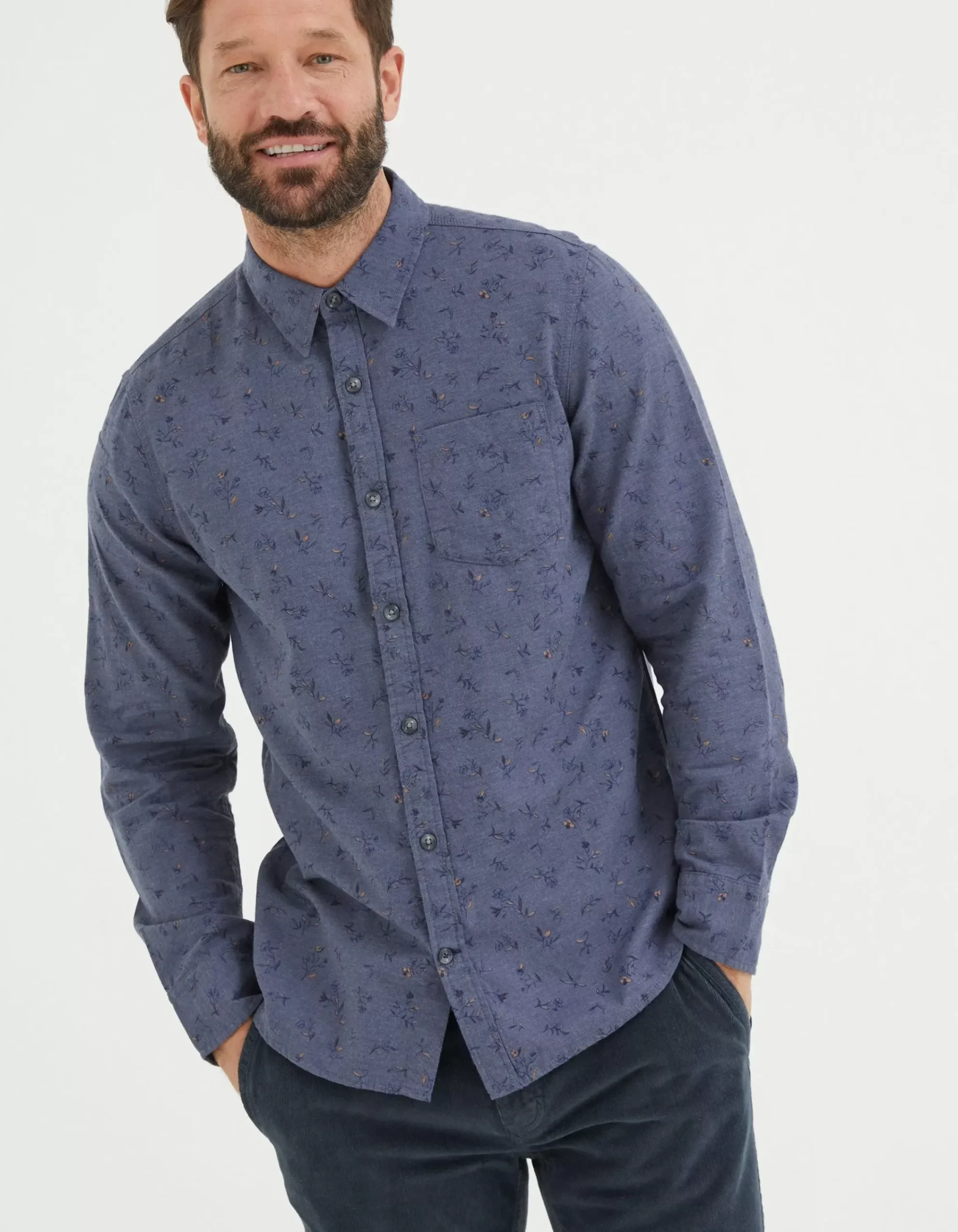 Men FatFace Shirts|Burgess Floral Print Shirt