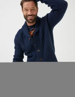 Men FatFace Knitwear|Calder Cable Cardigan