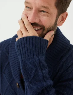 Men FatFace Knitwear|Calder Cable Cardigan