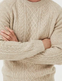 Men FatFace Nightwear & Pyjamas|Calder Cable Crew Jumper
