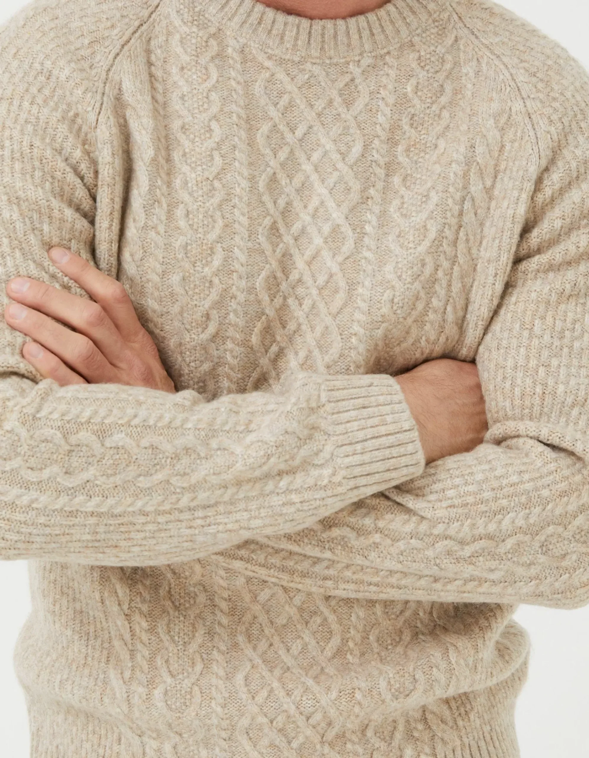 Men FatFace Nightwear & Pyjamas|Calder Cable Crew Jumper