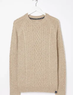 Men FatFace Nightwear & Pyjamas|Calder Cable Crew Jumper