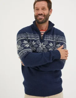 Men FatFace View All|Calder Fairisle Half Neck Jumper