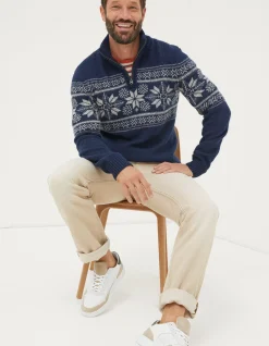Men FatFace View All|Calder Fairisle Half Neck Jumper