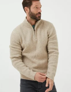 Men FatFace Knitwear|Calder Half Neck Jumper