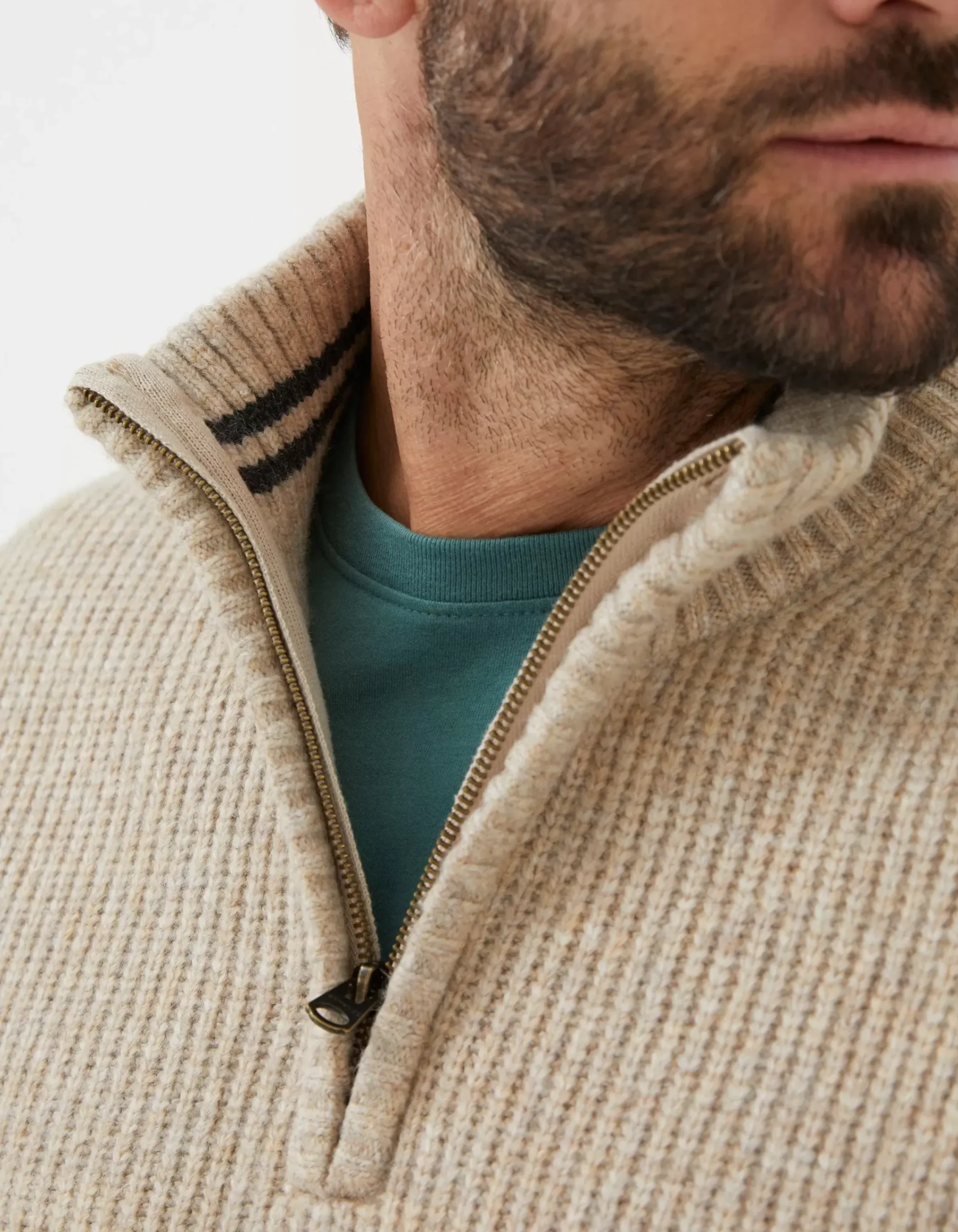 Men FatFace Knitwear|Calder Half Neck Jumper