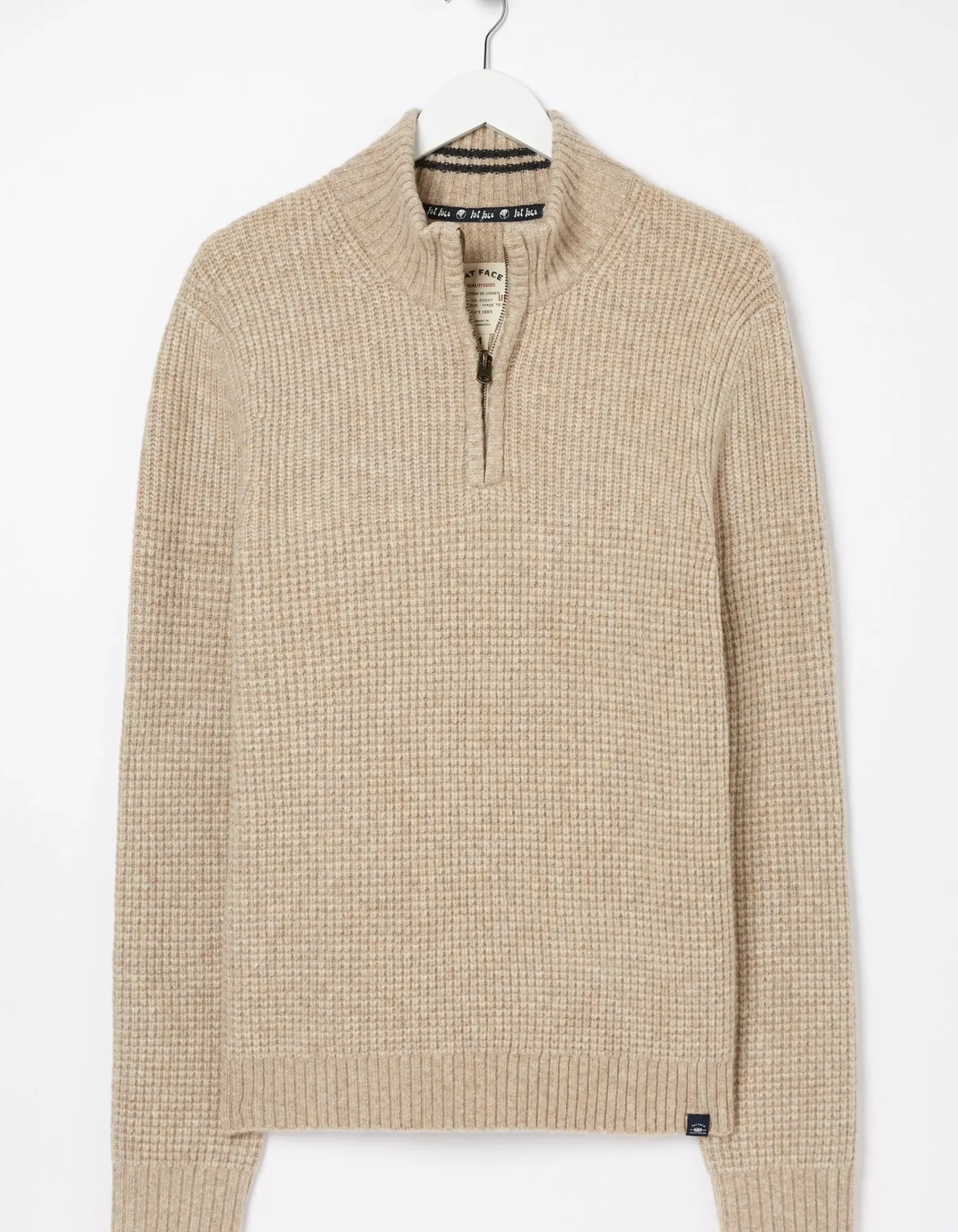 Men FatFace Knitwear|Calder Half Neck Jumper