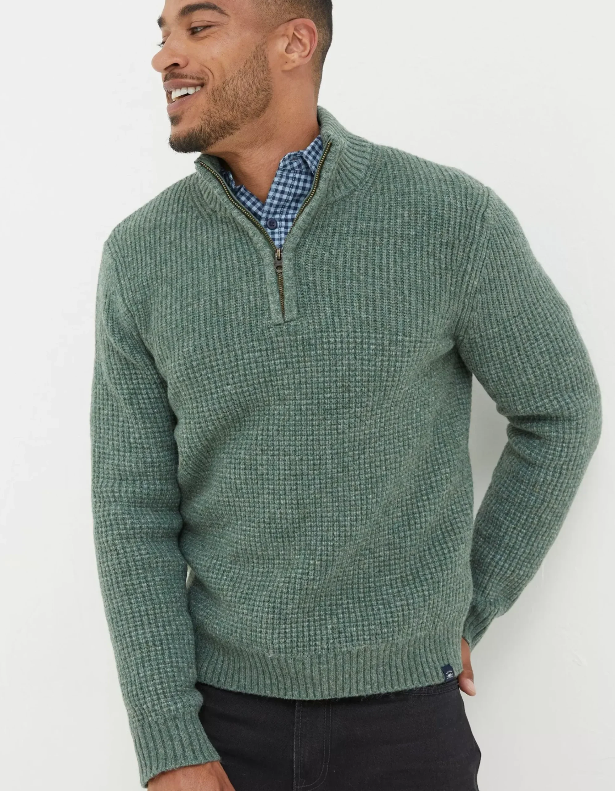 Men FatFace View All|Calder Half Neck Jumper