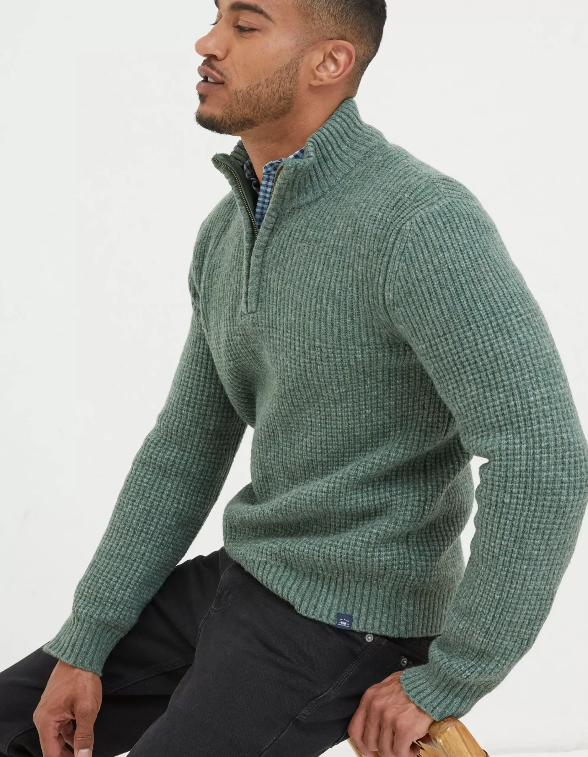 Men FatFace View All|Calder Half Neck Jumper