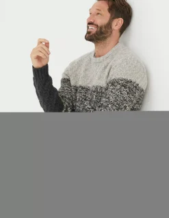 Men FatFace Knitwear|Calder Ombre Crew Neck Jumper