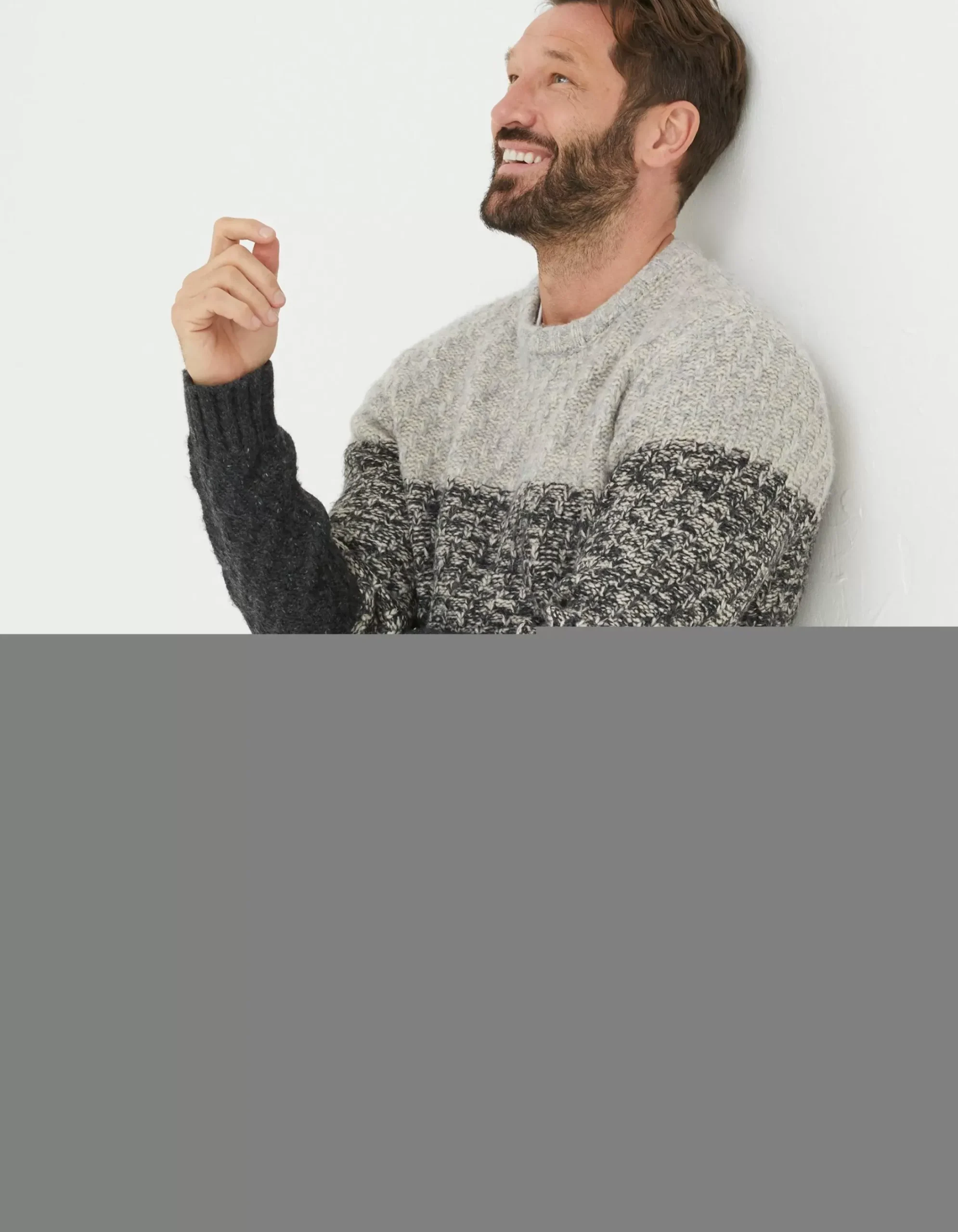 Men FatFace Knitwear|Calder Ombre Crew Neck Jumper