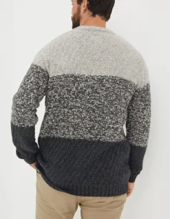 Men FatFace Knitwear|Calder Ombre Crew Neck Jumper