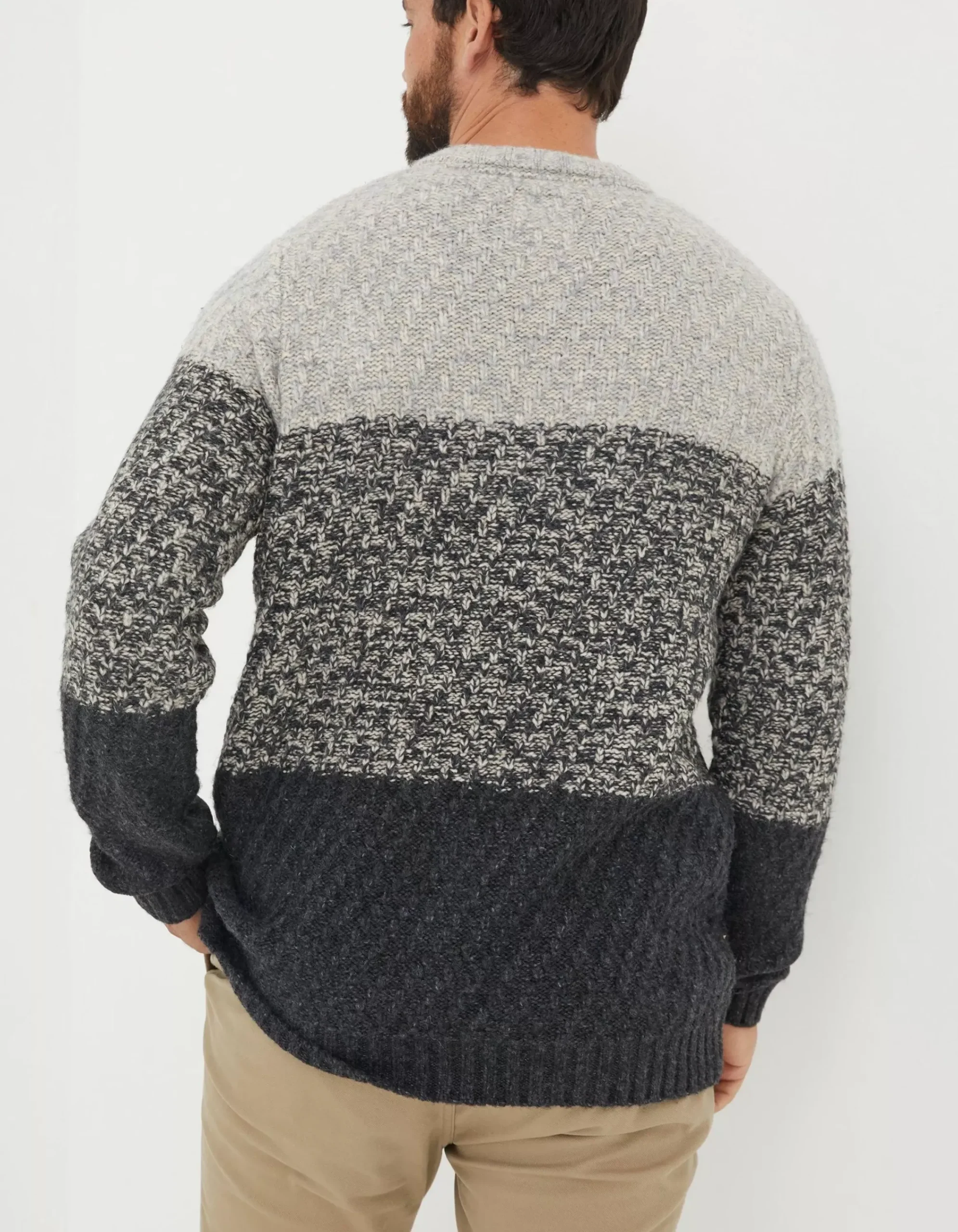 Men FatFace Knitwear|Calder Ombre Crew Neck Jumper
