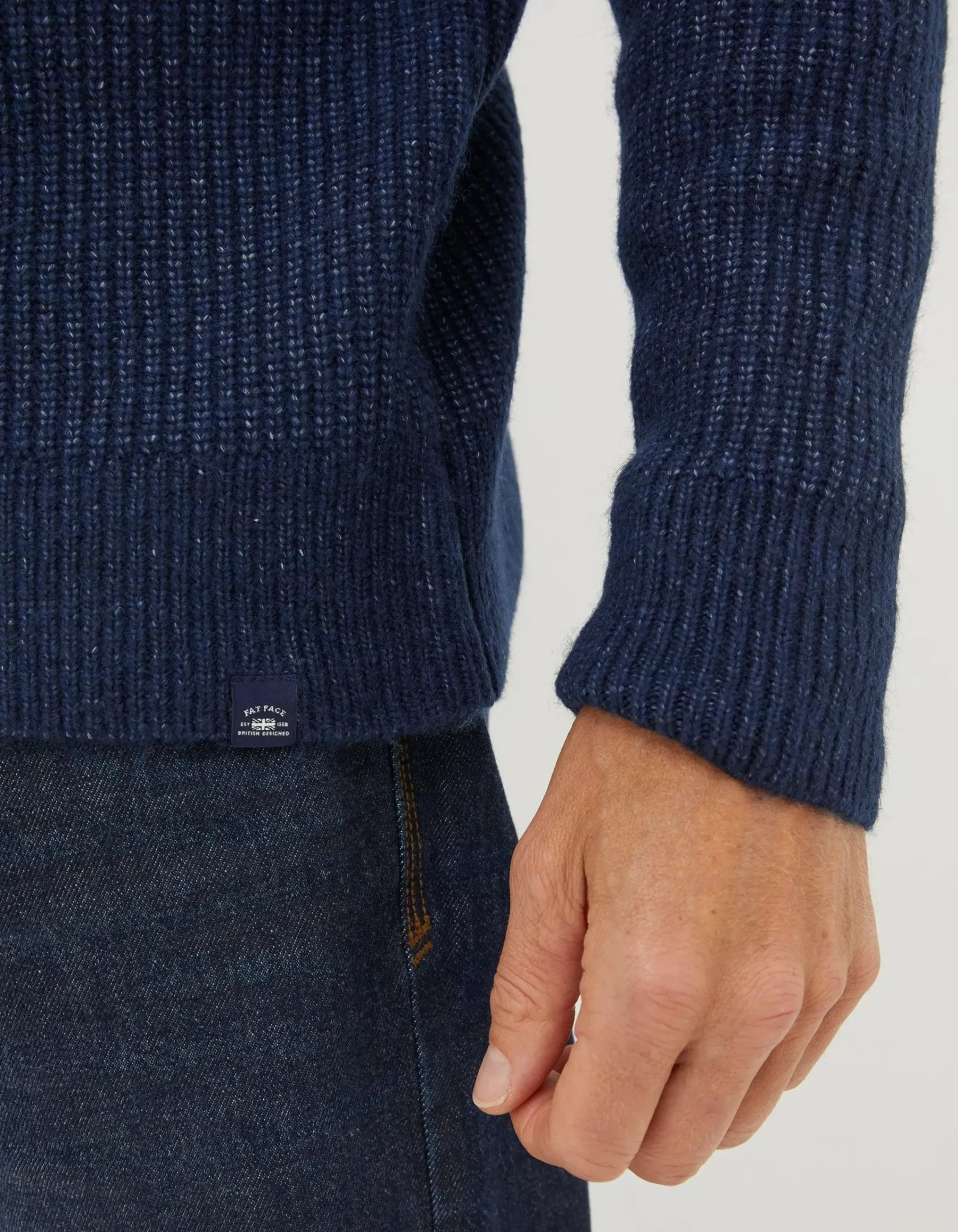Men FatFace Knitwear|Calder Shawl Neck Jumper