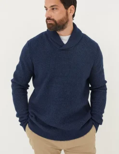 Men FatFace Knitwear|Calder Shawl Neck Jumper