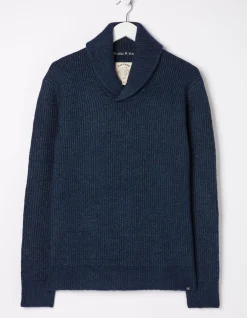 Men FatFace Knitwear|Calder Shawl Neck Jumper