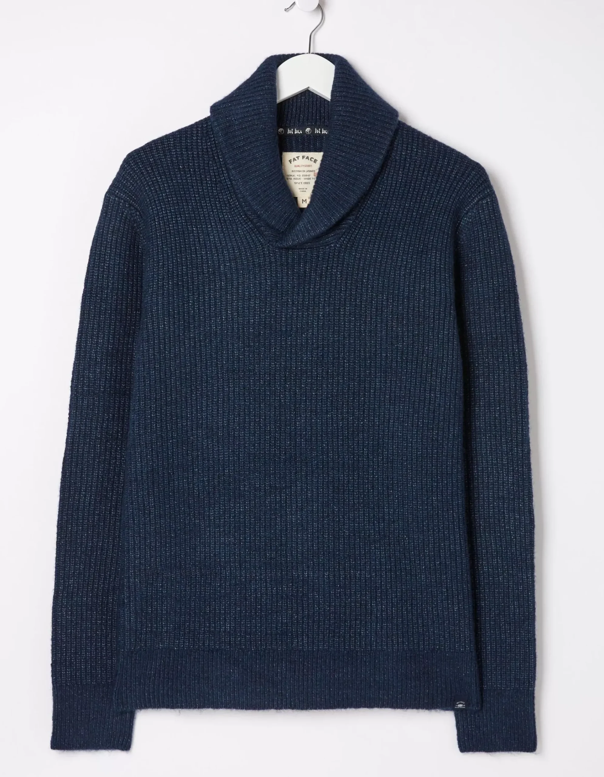 Men FatFace Knitwear|Calder Shawl Neck Jumper