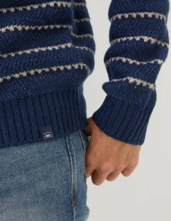 Men FatFace Knitwear|Calder Stripe Crew Jumper