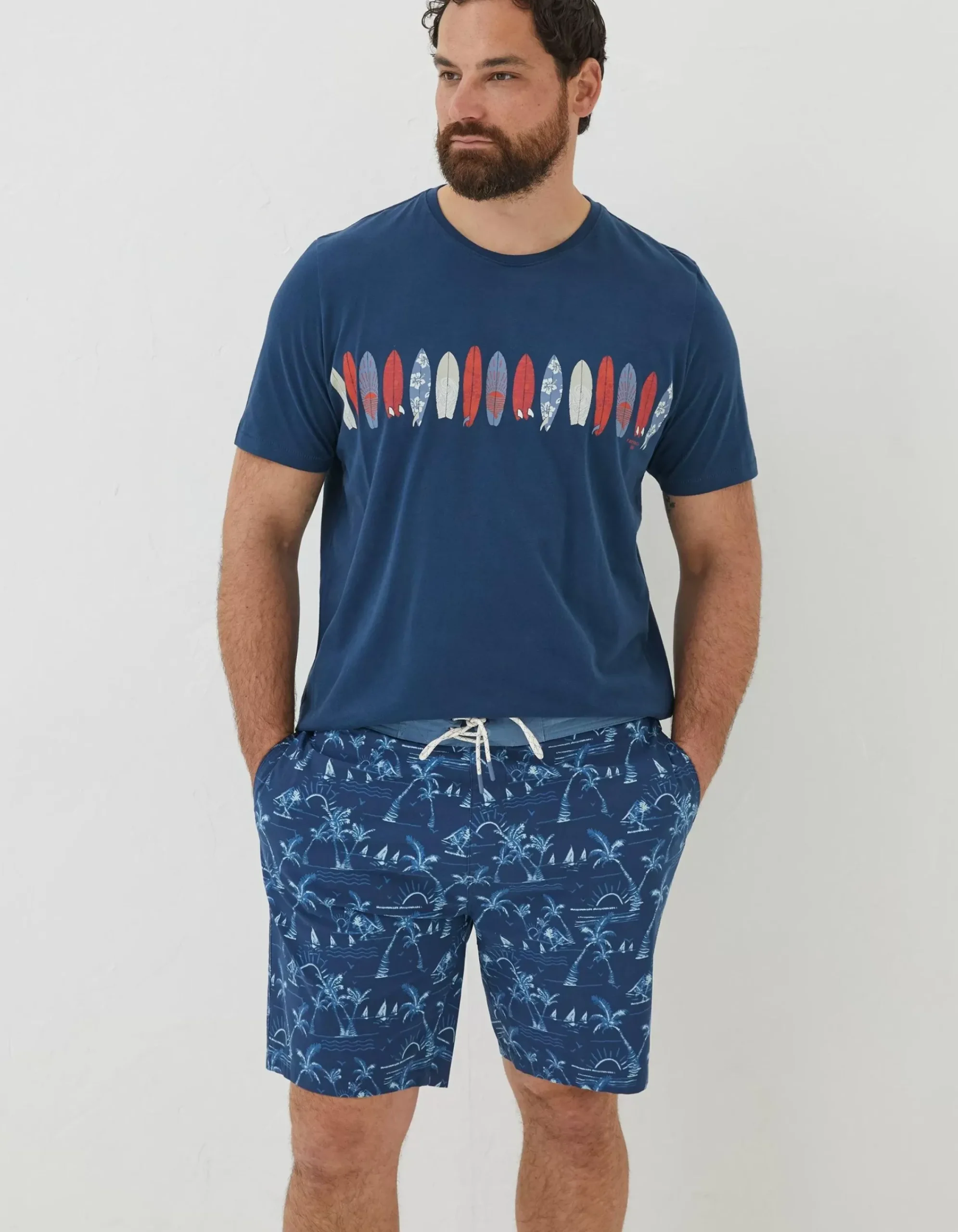 Men FatFace Swimwear|Camber Beach Print Swim Shorts