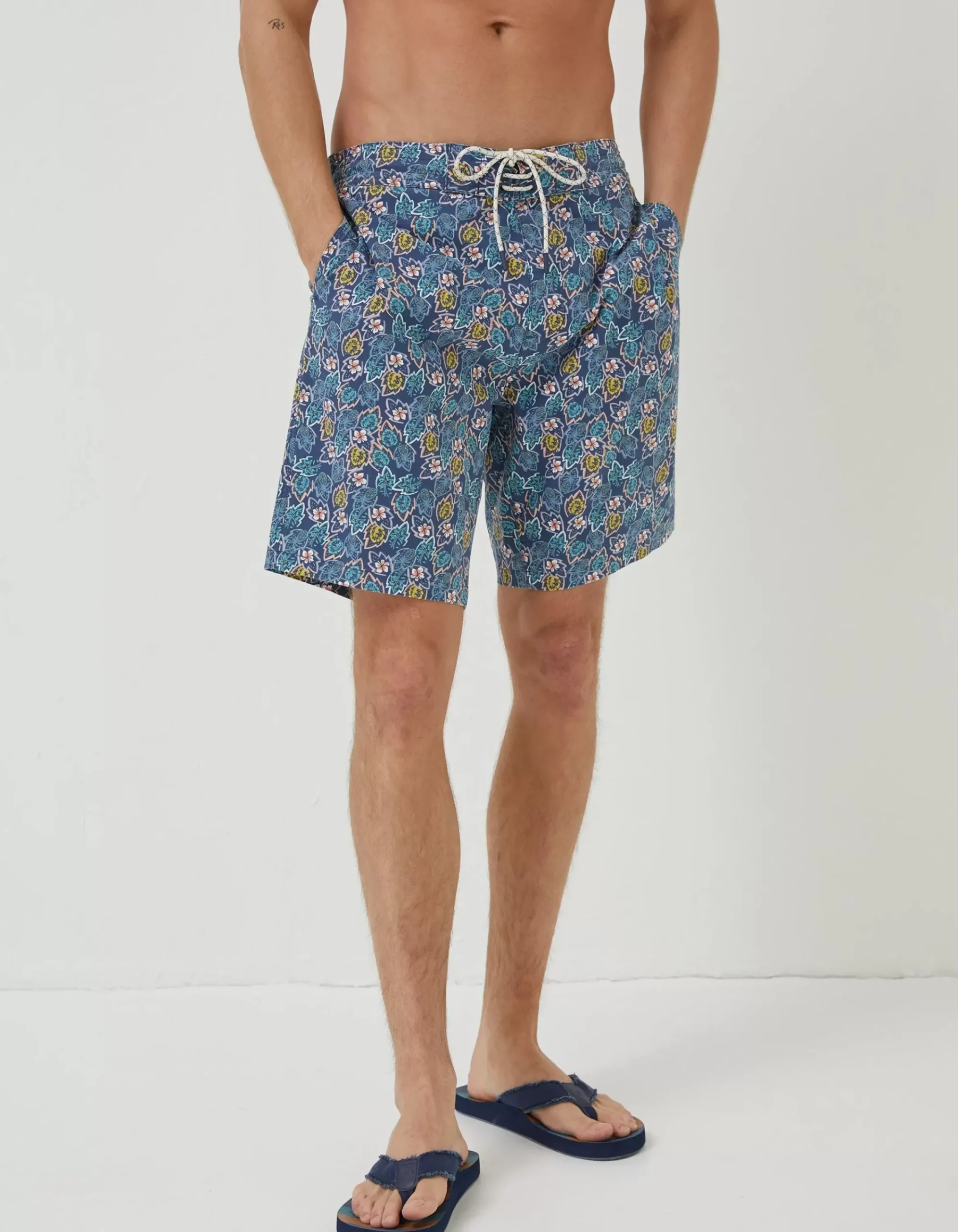 Men FatFace Swimwear|Camber Pineapple Swim Shorts