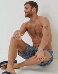 Men FatFace Swimwear|Camber Pineapple Swim Shorts