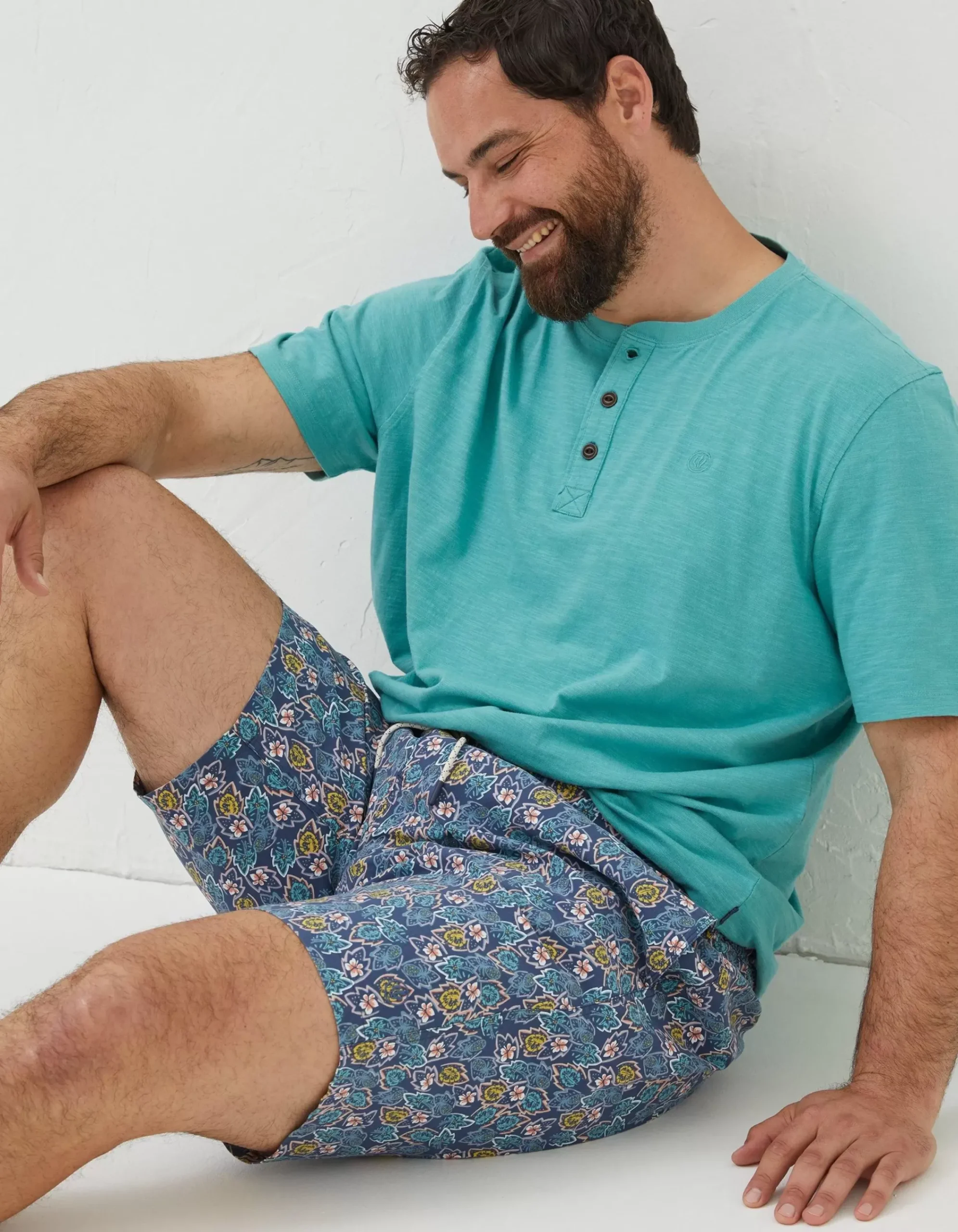 Men FatFace Swimwear|Camber Pineapple Swim Shorts