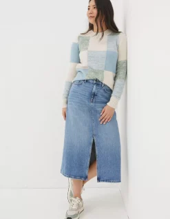 Women FatFace View All|Carla Denim Midi Skirt