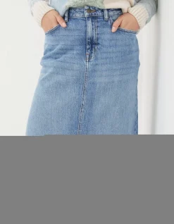 Women FatFace View All|Carla Denim Midi Skirt