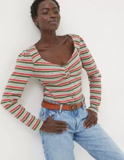 Women FatFace View All|Carly Stripe Top