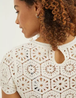 Women FatFace Knitwear|Carrie Crochet Top
