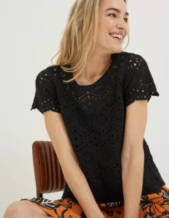 Women FatFace Knitwear|Carrie Crochet Top