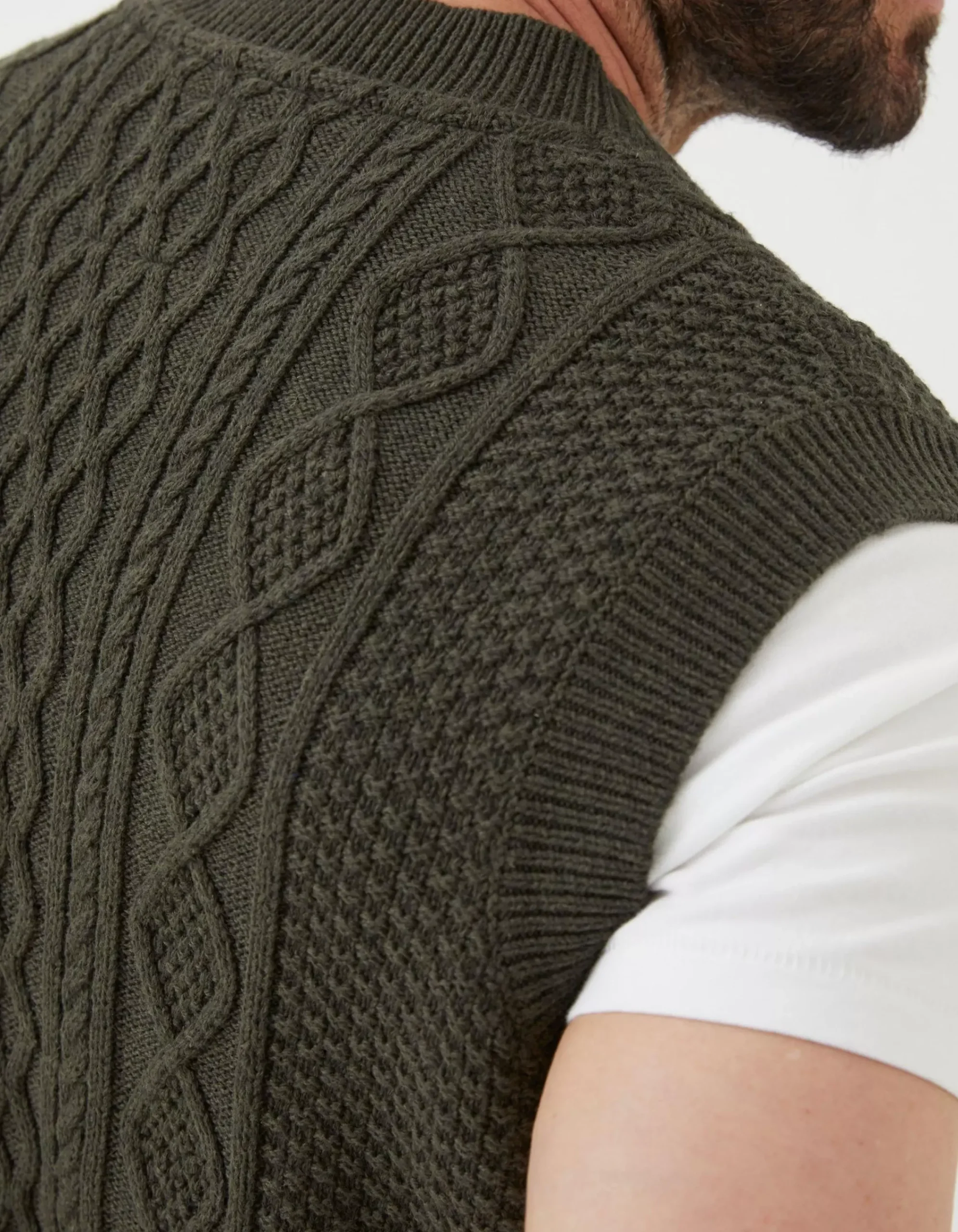 Men FatFace Knitwear|Carter Cable Knitted Tank