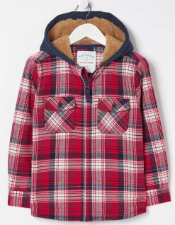 Boys FatFace View All|Check Hooded Shacket