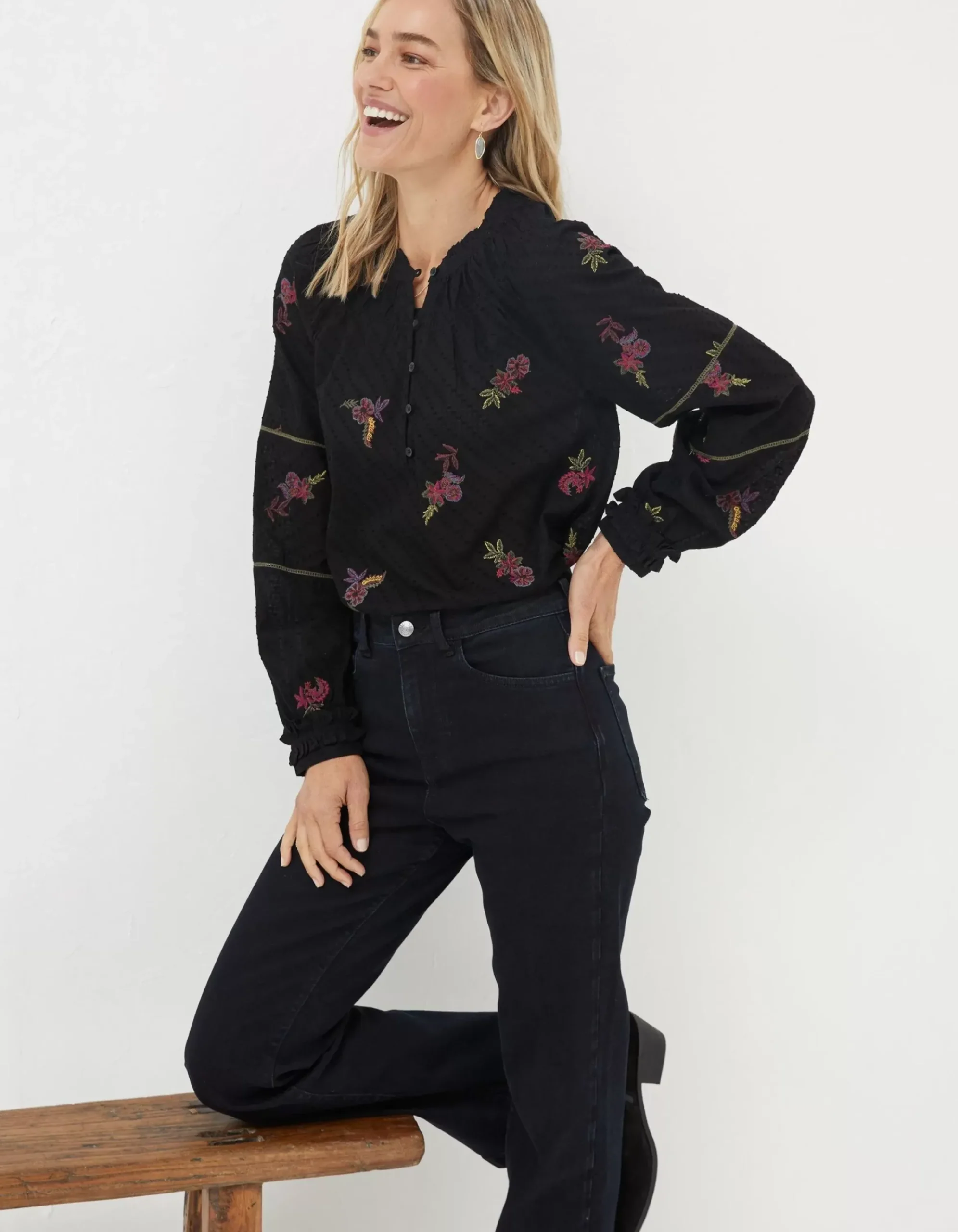Women FatFace Shirts & Blouses|Chessie Embroidered Blouse