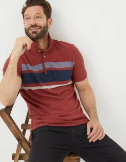 Men FatFace View All|Chest Stripe Pique Polo