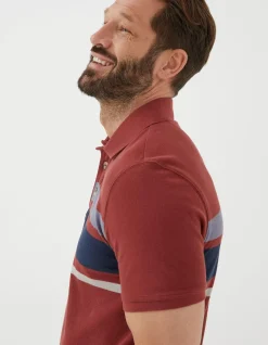 Men FatFace View All|Chest Stripe Pique Polo