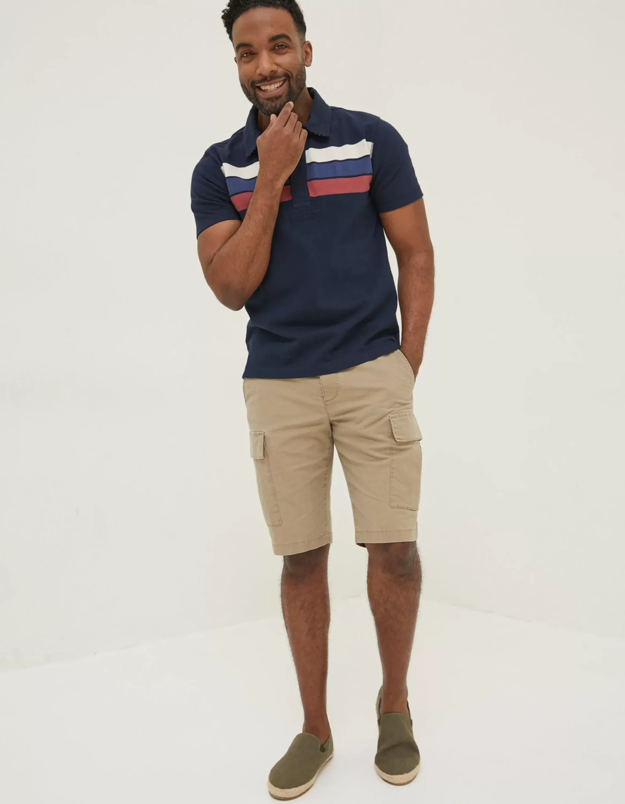 Men FatFace T-Shirts|Chest Stripe Rugby