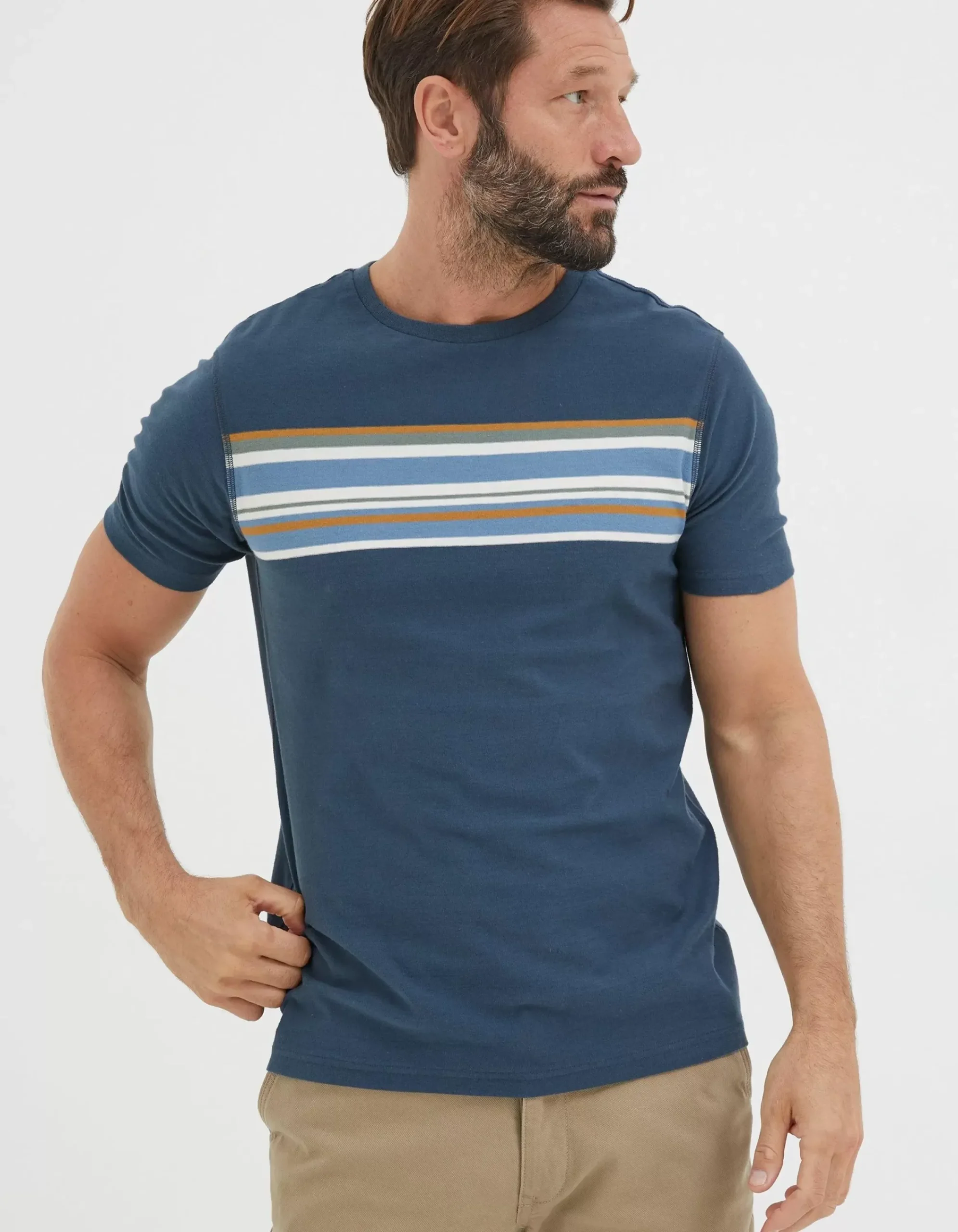 Men FatFace View All|Chest Stripe T-Shirt