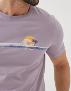 Men FatFace T-Shirts|Chest Stripe Wave T-Shirt