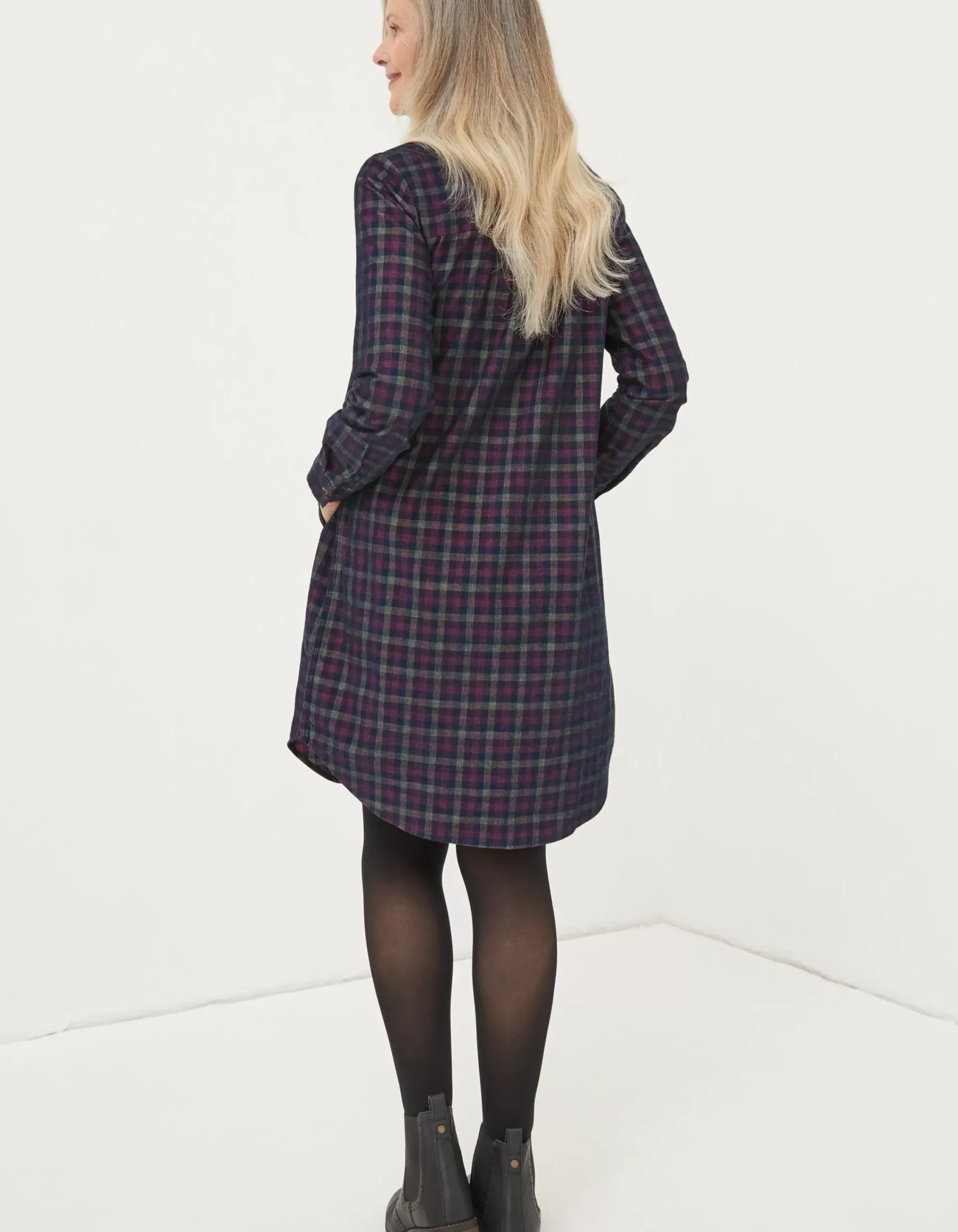Women FatFace Dresses|Chester Cord Check Dress
