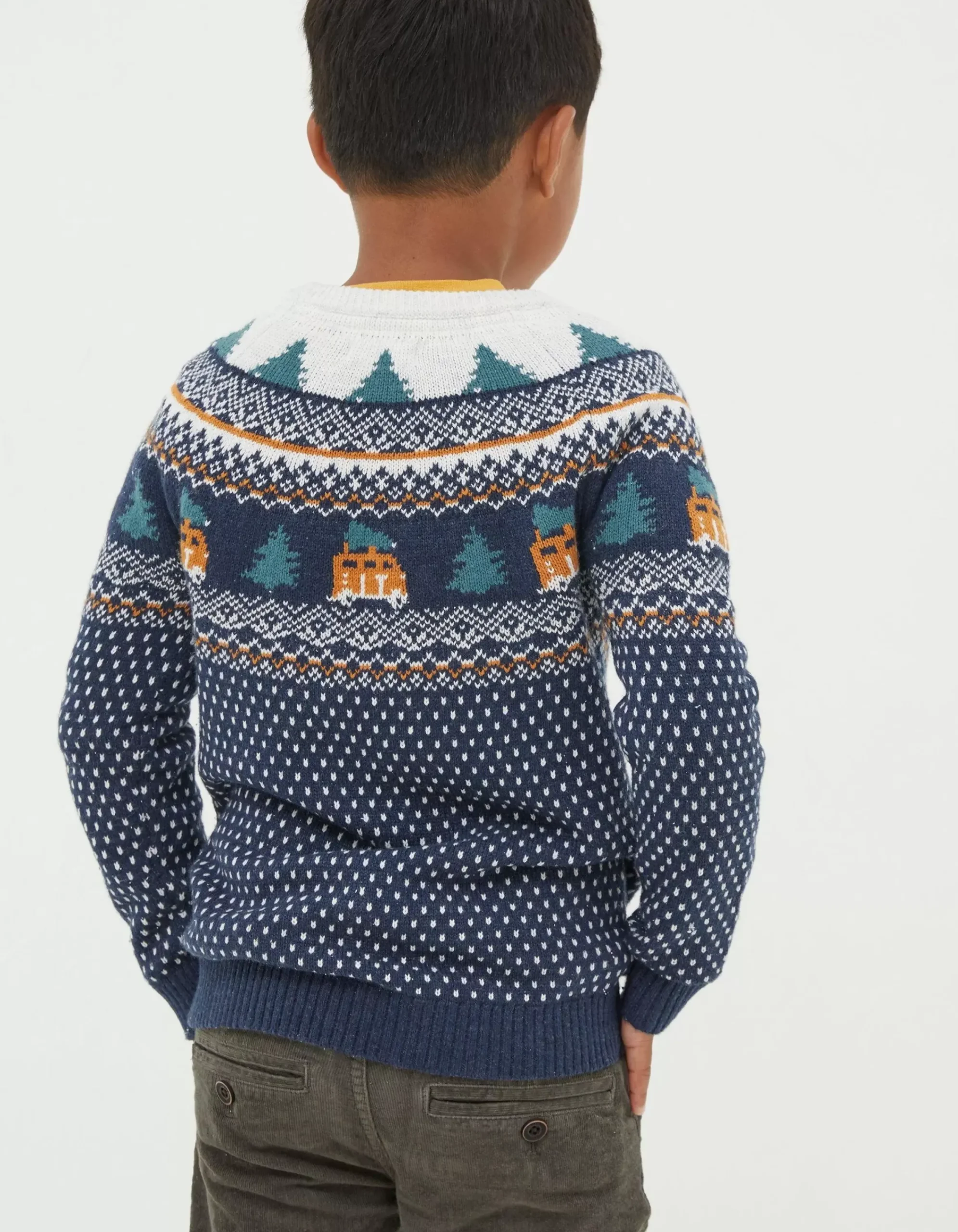 Boys FatFace View All|Christmas Campervan Fairisle Jumper