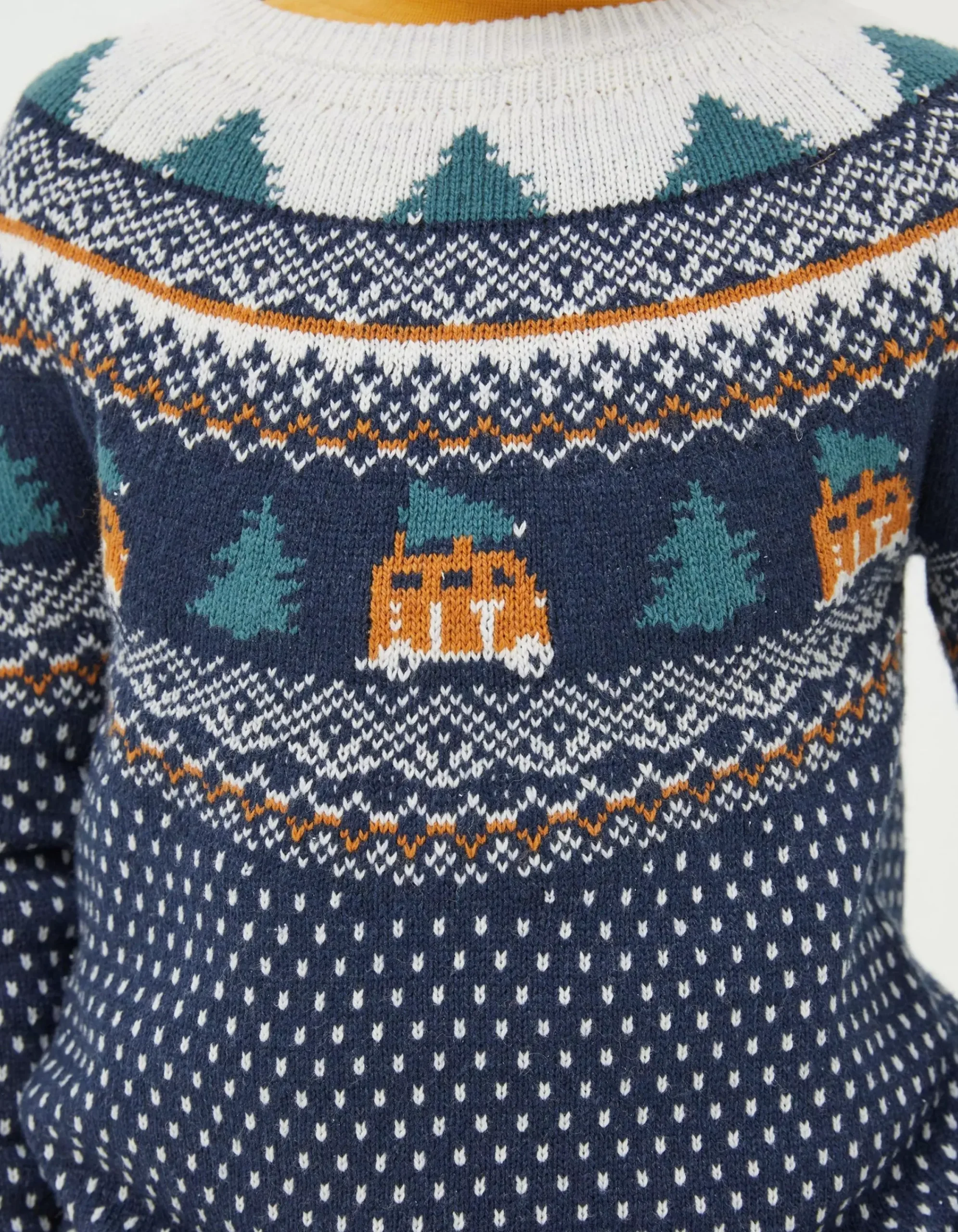 Boys FatFace View All|Christmas Campervan Fairisle Jumper