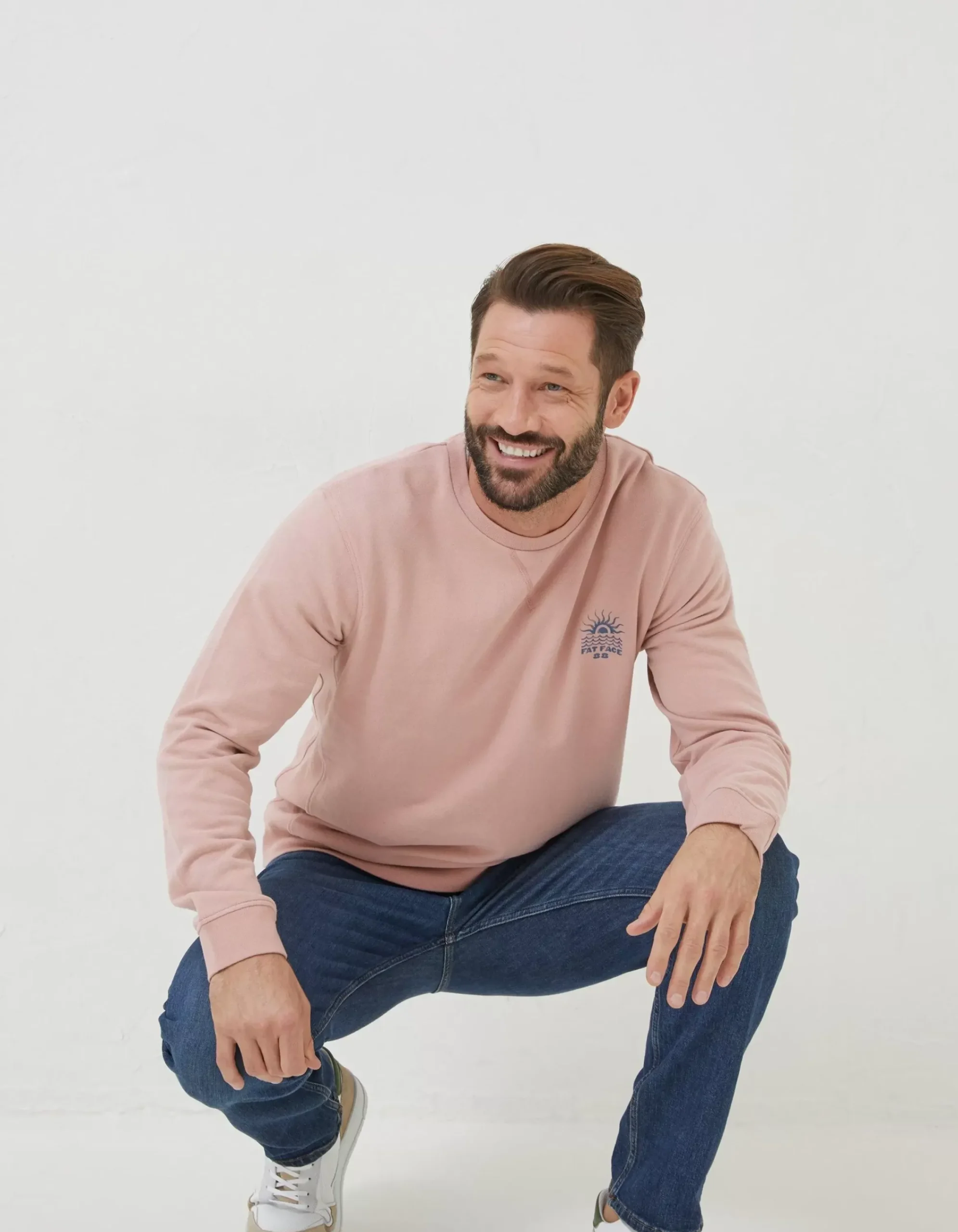 Men FatFace Sweatshirts & Hoodies|Circle Print Crew Sweatshirt