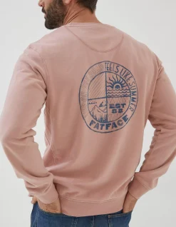 Men FatFace Sweatshirts & Hoodies|Circle Print Crew Sweatshirt