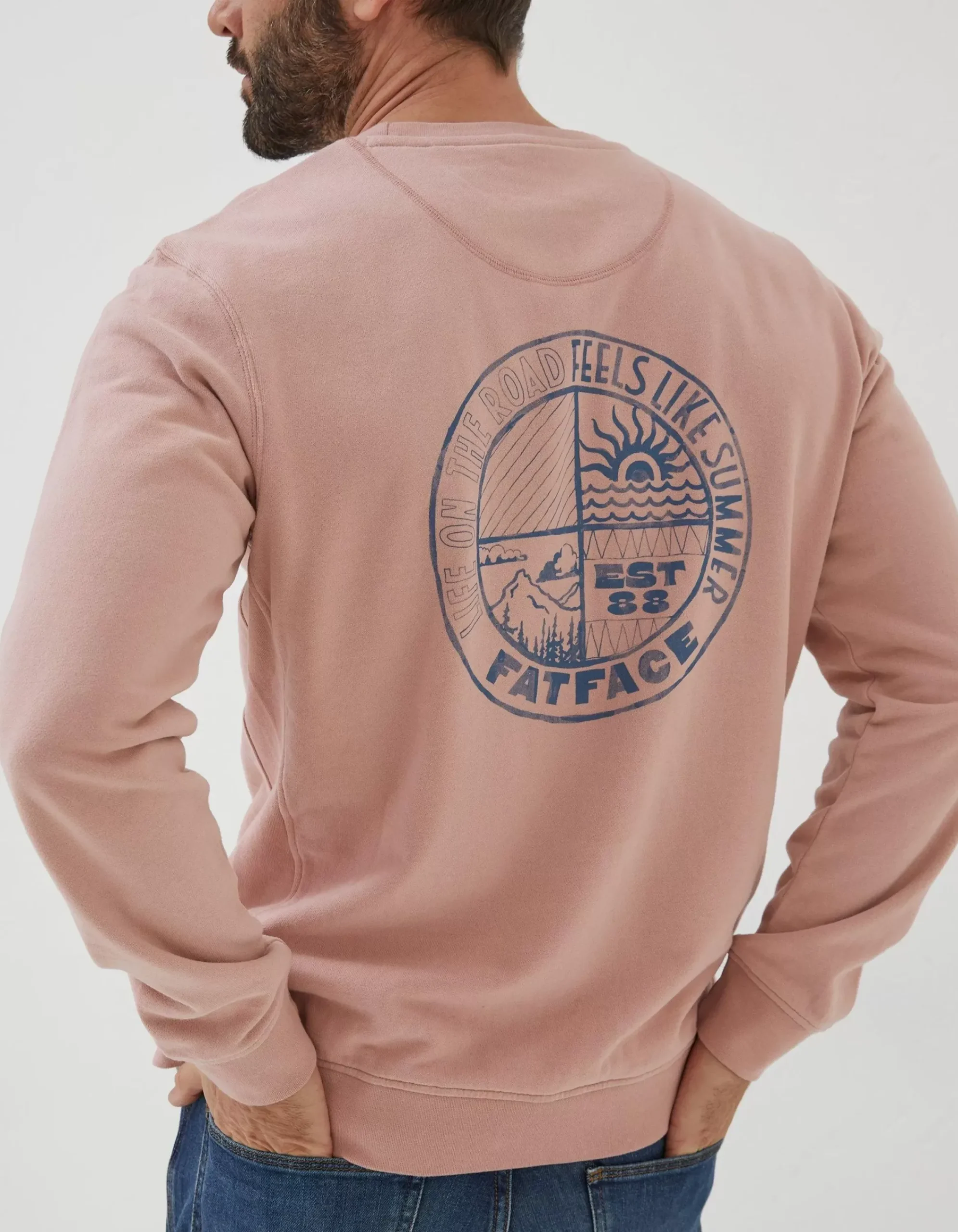 Men FatFace Sweatshirts & Hoodies|Circle Print Crew Sweatshirt