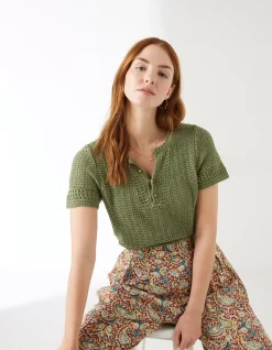 Women FatFace Tops & T-Shirts|Clara Crochet Top