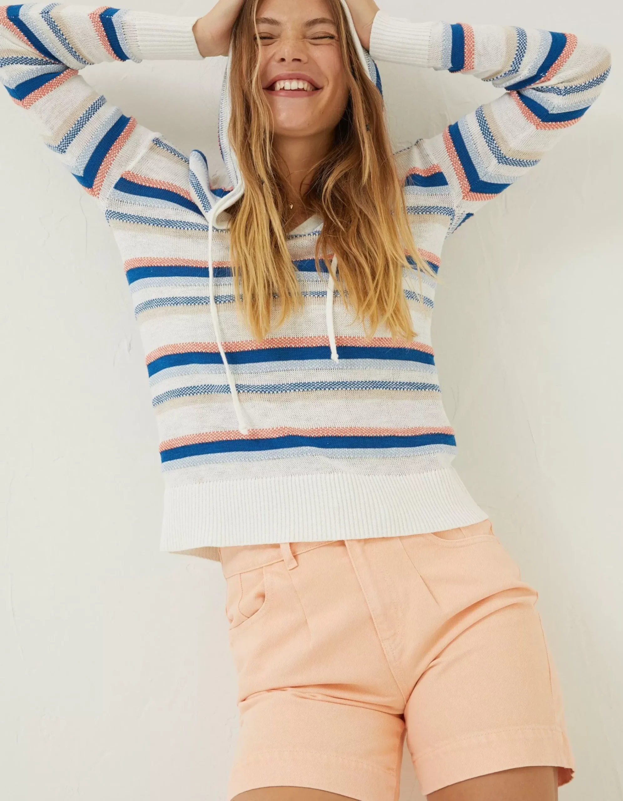 Women FatFace Knitwear|Coastal Stripe Hoodie