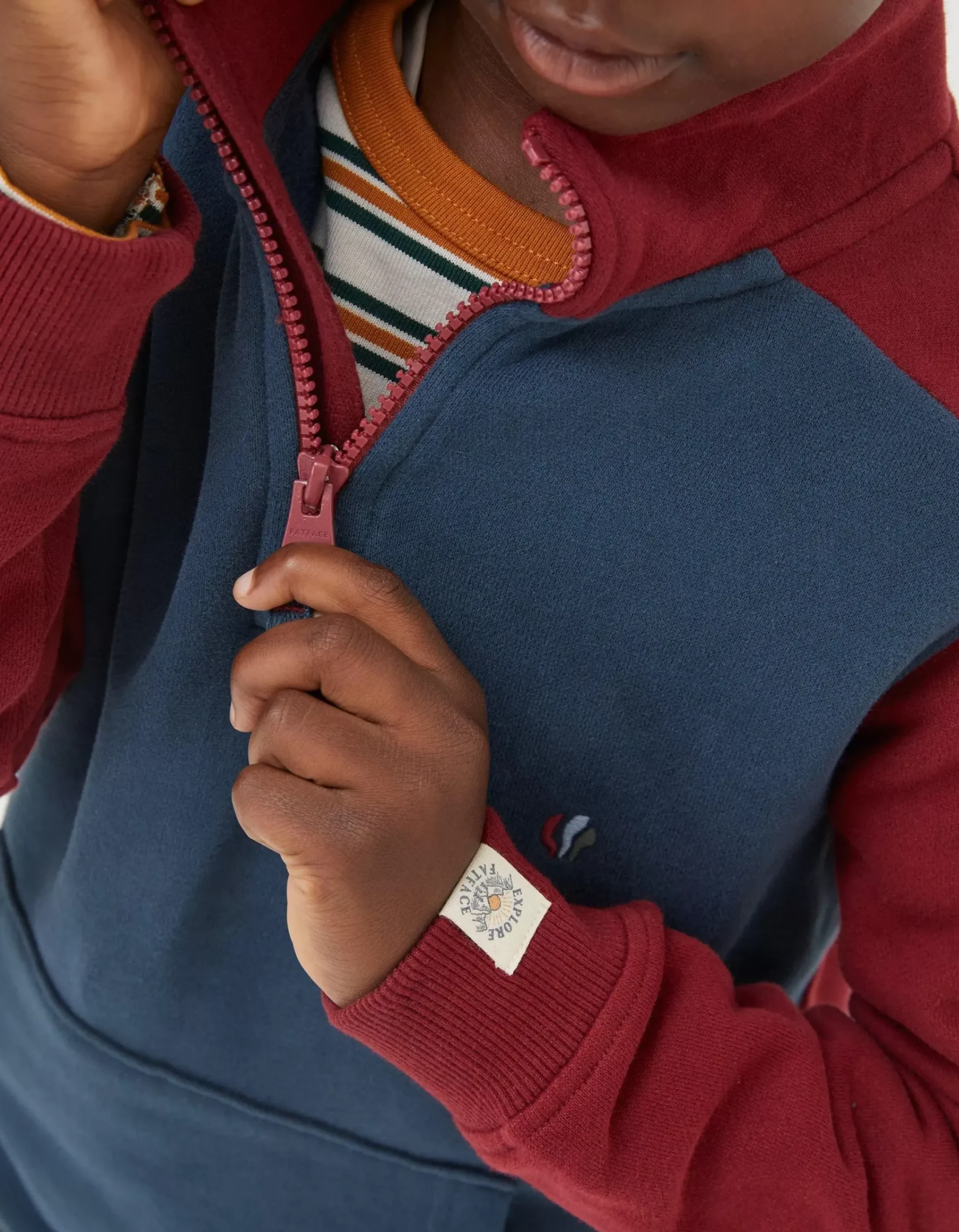 Boys FatFace View All|Colourblock Half Neck Sweat