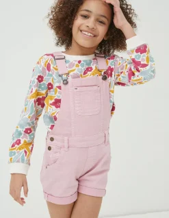 Girls FatFace View All|Coloured Shortie Dungarees