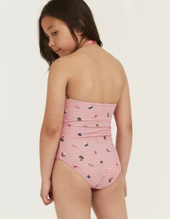 Girls FatFace View All|Conversational Stripe Swimsuit